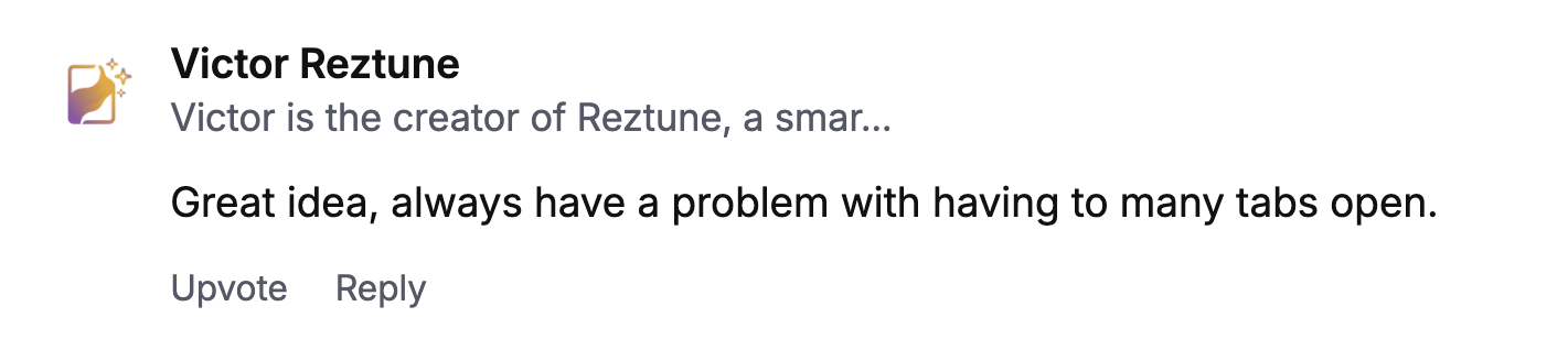 User feedback – Victor Reztune